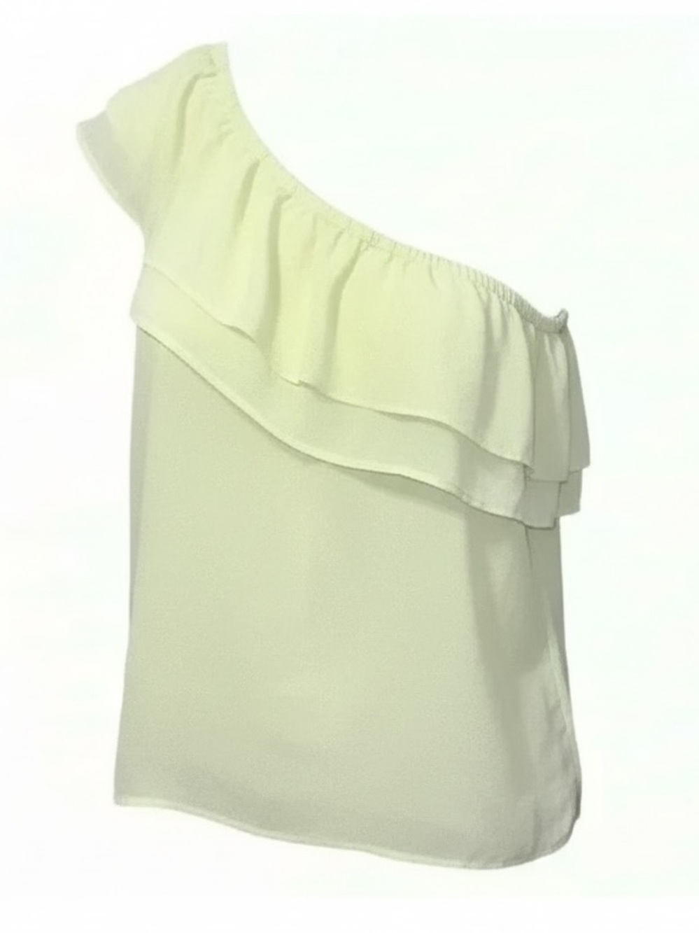 Apt. 9 Ruffled One Shoulder Yellow Top Medium